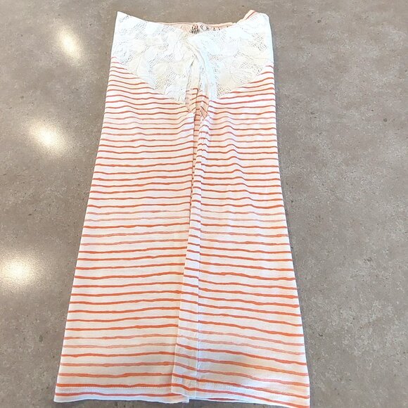 JOE FRESH Women's White & Orange Stripe Short Sleeve T-Shirt - Large - Picture 11 of 12